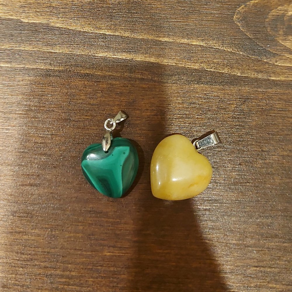 Malachite & Yellow Calcite Pendants